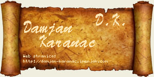 Damjan Karanac vizit kartica